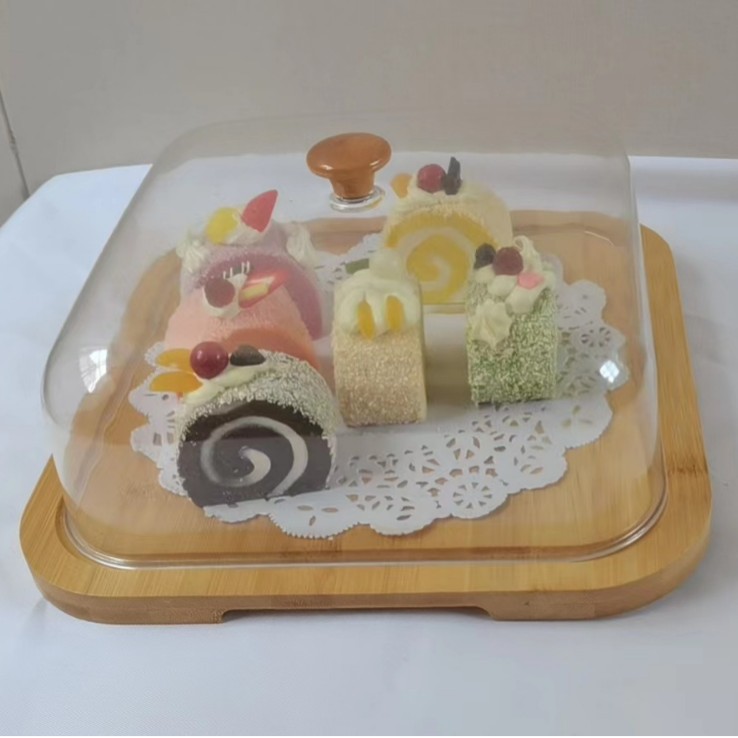 Витрина для кухни и ресторана с пластиковым покрытием для тортов, акрил, квадратная, для коммерческого использования в отелях