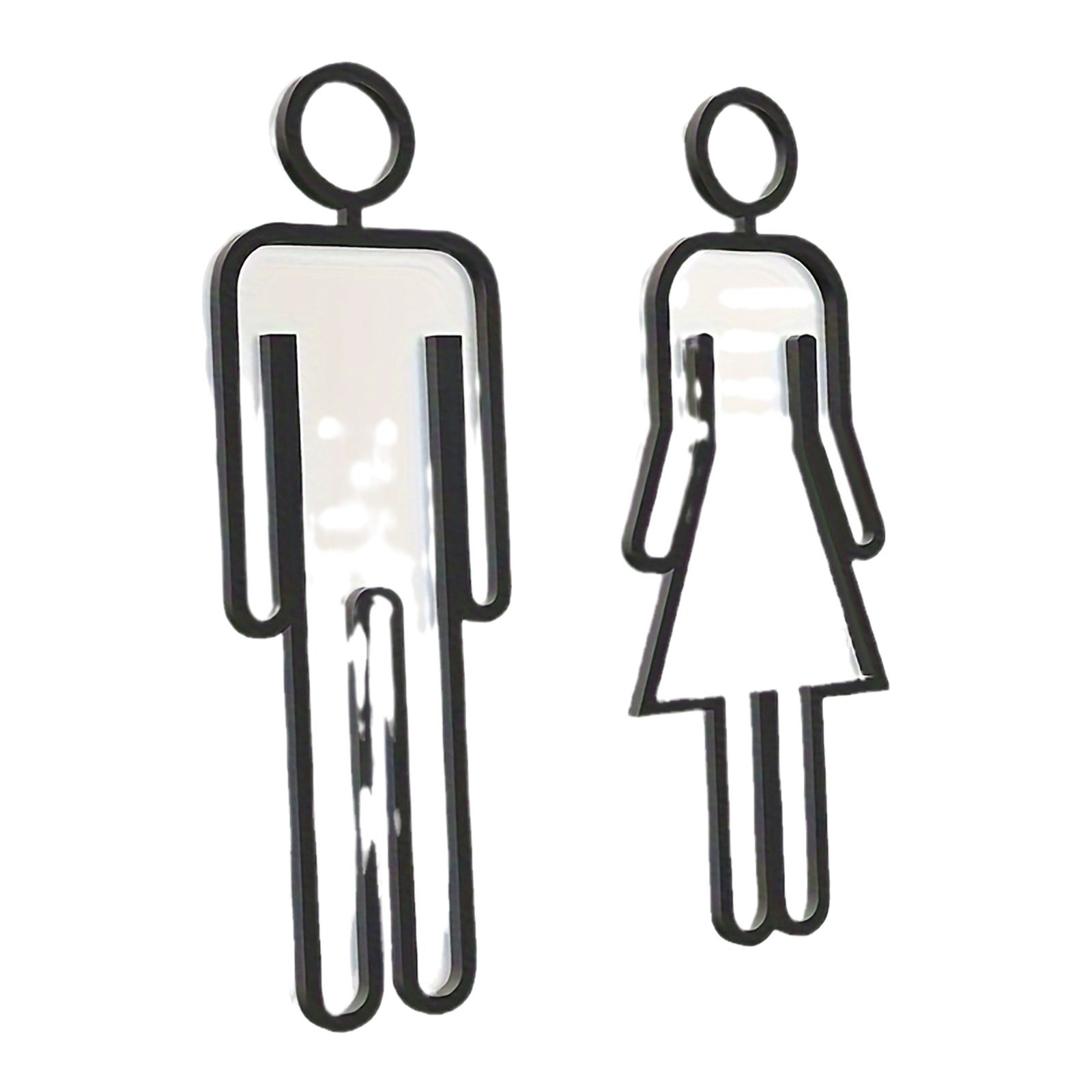 1 Set Black Matte Acrylic Bathroom Sign Durable Door Plaque for Men and Women Restroom Hotel