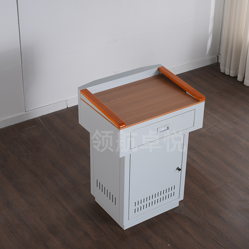 Steel Mobile Podium for Teachers, Classroom, School, Multifunctional Central Control Lectern with Universal Wheel Design