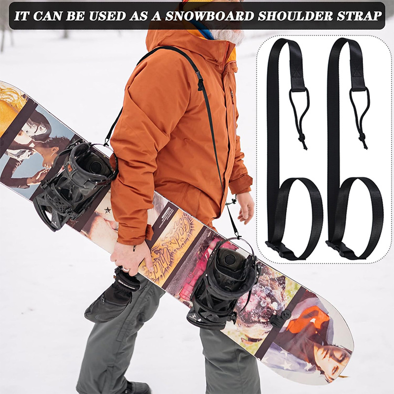 Ski Snowboard Trailer with Long Snowboard Universal Ski Trailer Rope for Easy Towing of Ski Resort Equipment Handling Artifact