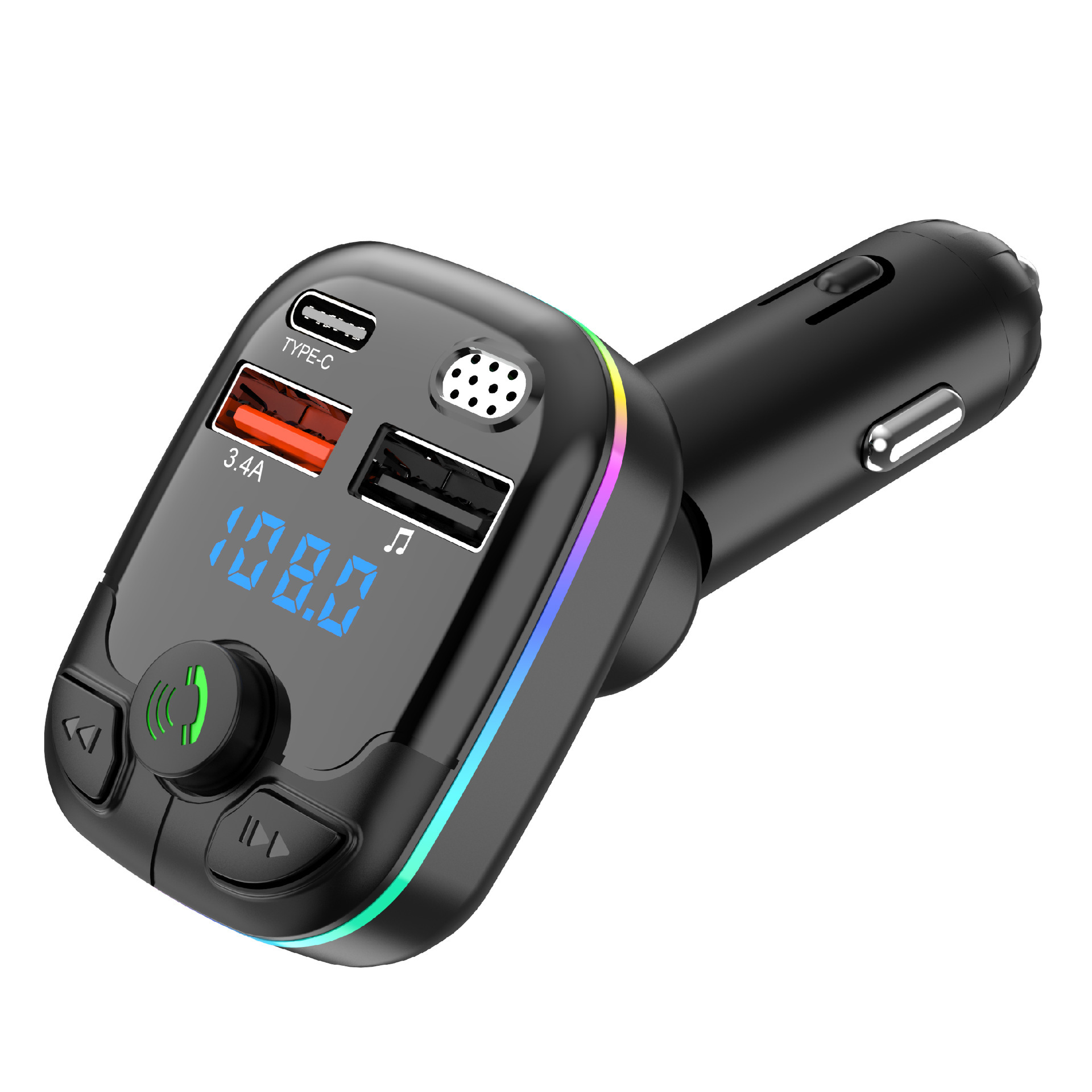 C9 Cross-Border E-Commerce Manufacturer Car Bluetooth Mp3 Player Hands-Free Call Fm Transmitter Player Pd Fast Charging