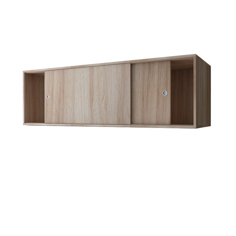 Wardrobe with Elevated Top Cabinet, Sliding Door Storage, Top Box Cabinet, Solid Wood Economical Large Space Balcony Cabinet, Wall Cabinet