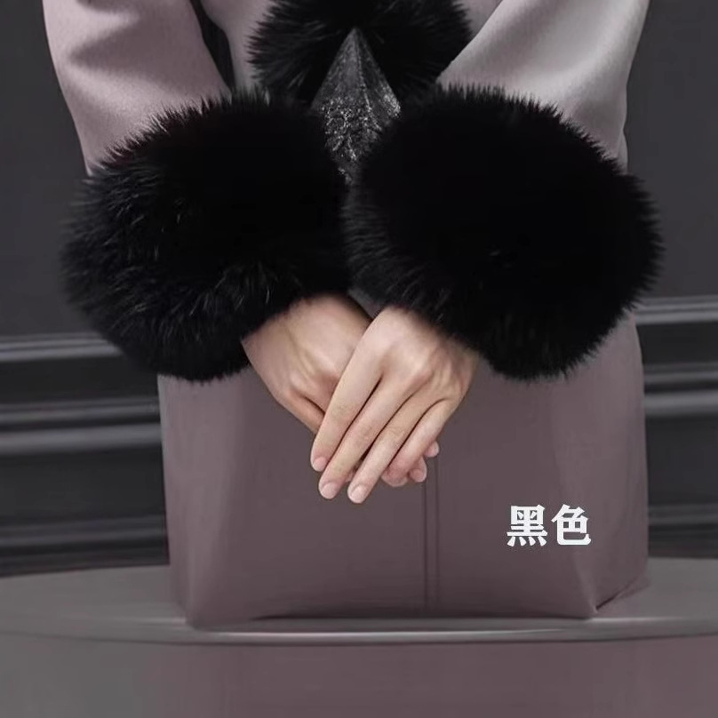 New Custom Winter Fashion Fox Fur Cuffs Fur Wristbands Women's Arm Warmers Wrist Protectors Clothing Accessories