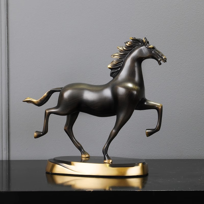 Bronze Horse to Success Leadership Office Ornaments Living Room Wine Cabinet Light Luxury Decorations New Home Moving Gifts
