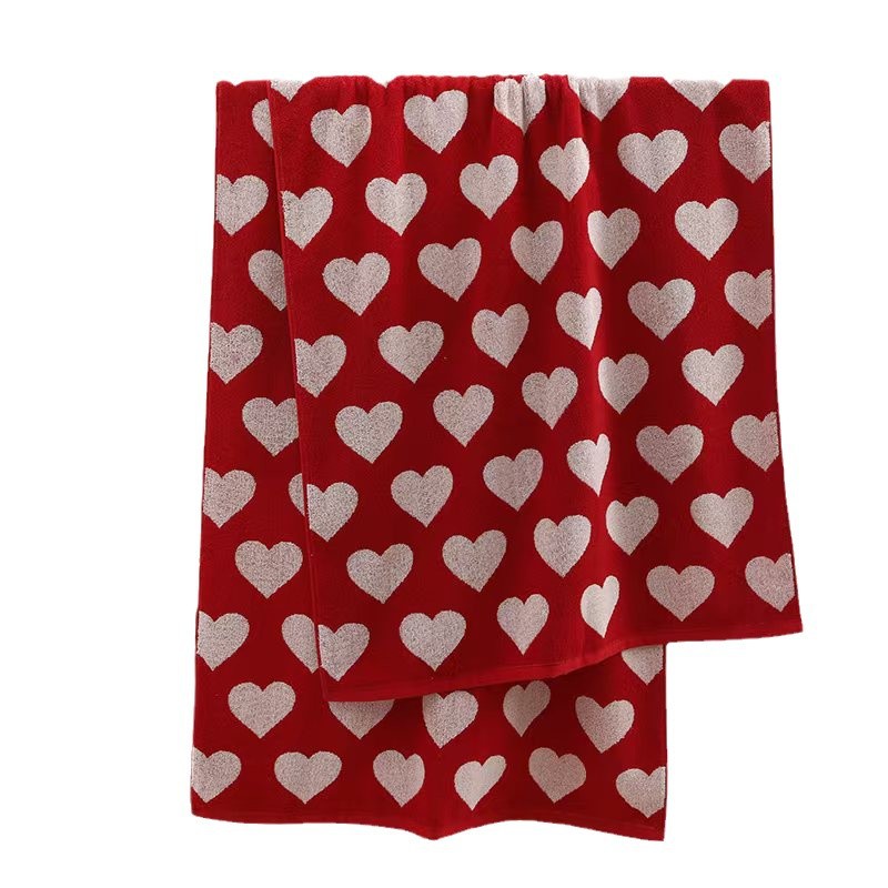 70*140 thickened cotton bath towel wedding wedding word return happy dowry wedding banquet hand gift bamboo fiber wedding bath towel