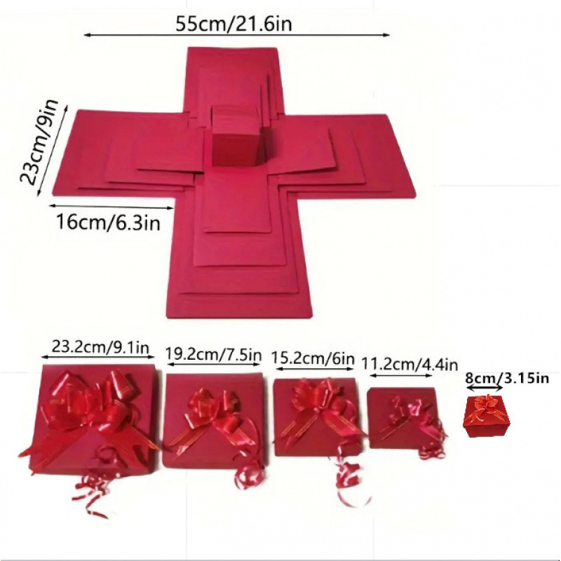 Cross-Border Five-Layer Birthday Surprise Box, Ceremonial Explosive Gift Box, Children's Birthday Gift Box