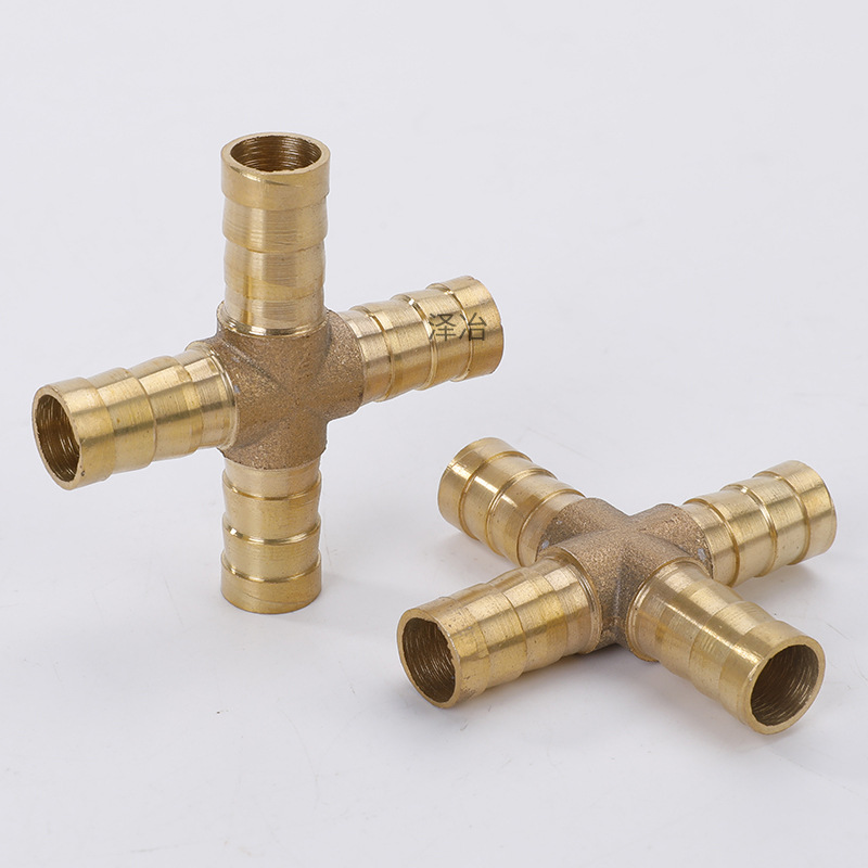 All Copper Pagoda Joint Gas Green Head Water Pipe Quick Plug Joint Natural Gas Quick Fork Head Cross Four-way
