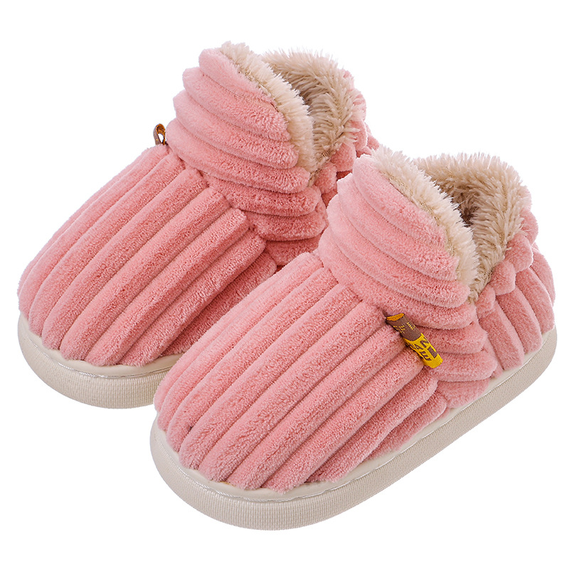 Children's Cotton Slippers Winter Boy Baby Bag Heel 1-3 Years Old 2 Warm Indoor Home Kidsren Female Cotton Shoes Furry Shoes