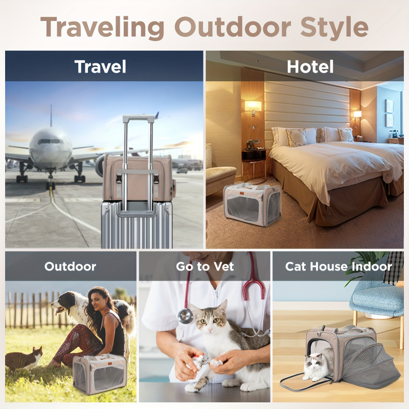 2026 New Cross-Border Aviation Certified Expandable Soft-Sided Pet Carrier
