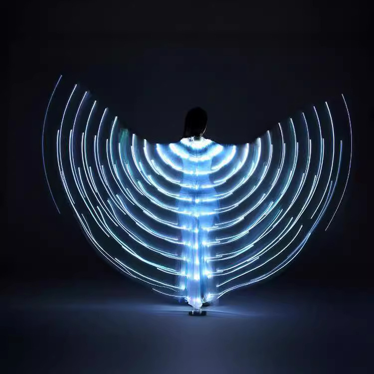 Halloween LED Light-emitting Large Wings Dance Wings Colorfulful Adult 360-degree Belly Dance Wings Performance Dance