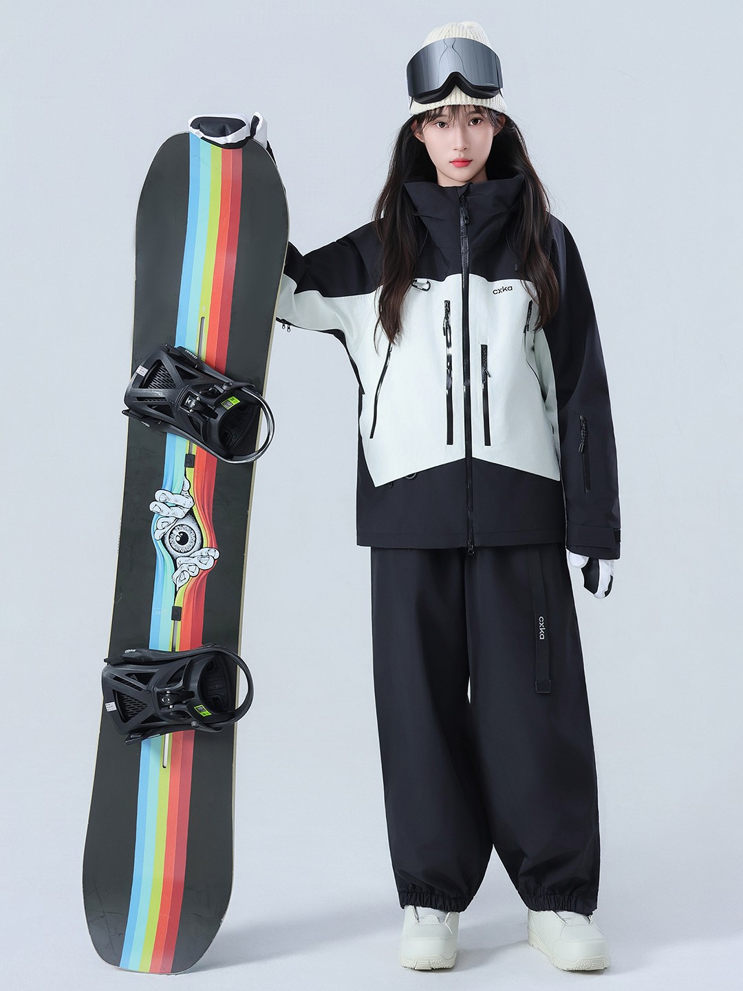 Ski Suit Set for Women and Men, Waterproof and Thickened Full-Glue Professional Snow Suit Top and Pants Set 3L Color Matching