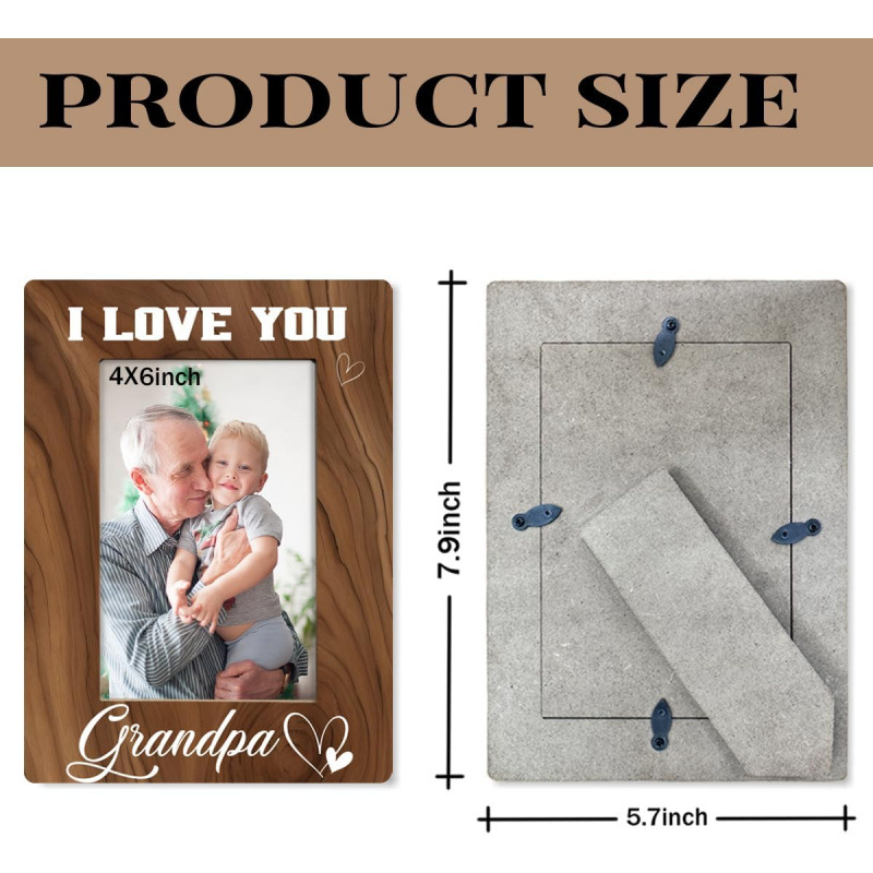 Grandpa Gifts, I Love You Grandpa Photo Frame, Holds 4 X 6