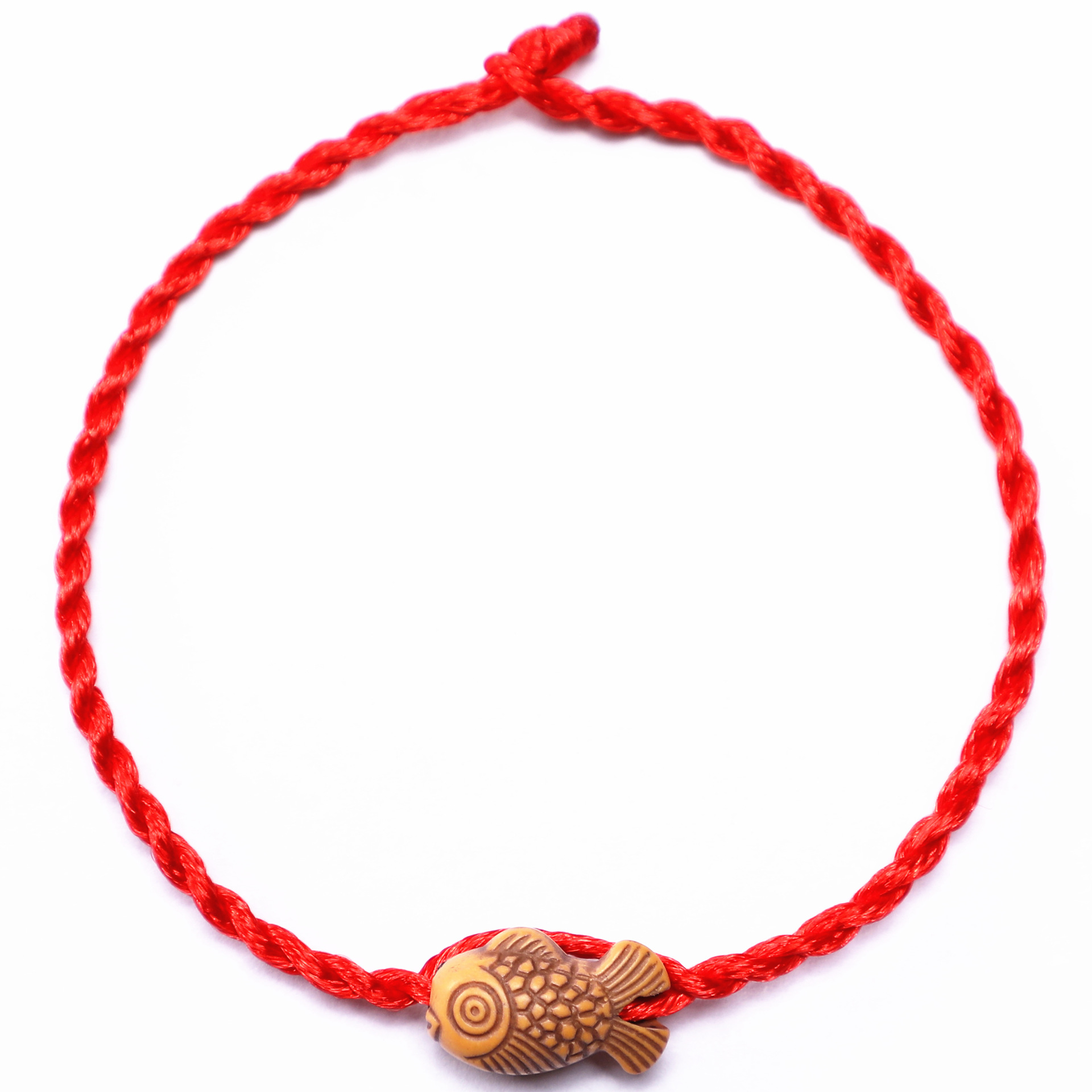 Hand-woven red rope bracelet resin imitation wood red hand rope small gift online store physical store drainage praise red rope