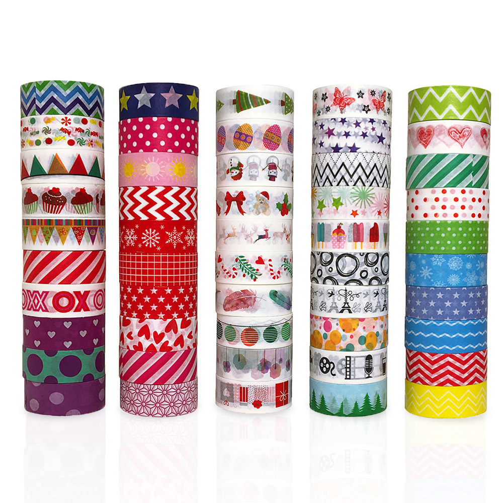 Manufacturer Wholesale Cross-Border Wholesale Colorfulful DIY Handbag Decoration Christmas Holiday Masking Washi Tape 3m