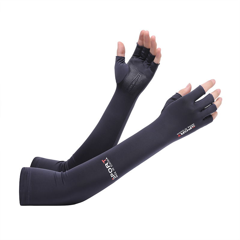 Sun Protection Ice Sleeve Men's and Women's Half-finger Outdoor Sports Driving Ice-feeling Sleeve UV Protection Arm Gloves Arm Ice Sleeve
