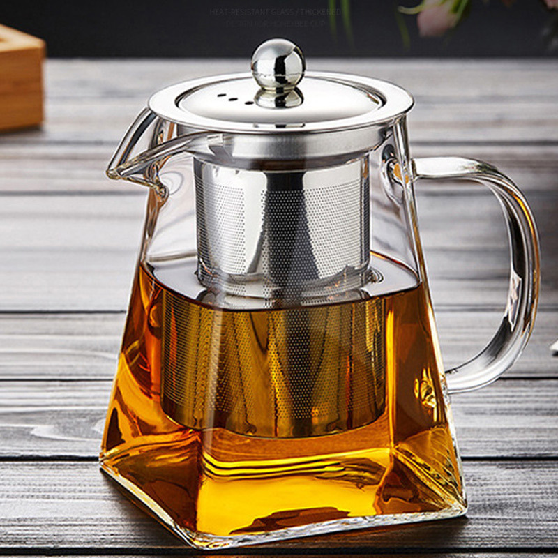 Fair Cup High Borosilicate Glass Teapot Flower Teapot Tianyuan Local Stainless Steel Filter Teapot Thickeneded Teapot