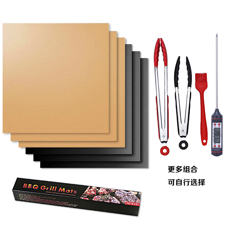 Food-Grade Non-Stick Barbecue Mat Teflon Baking Pan Products High Temperature Resistant Outdoor Grill Mat Black Oven Mat