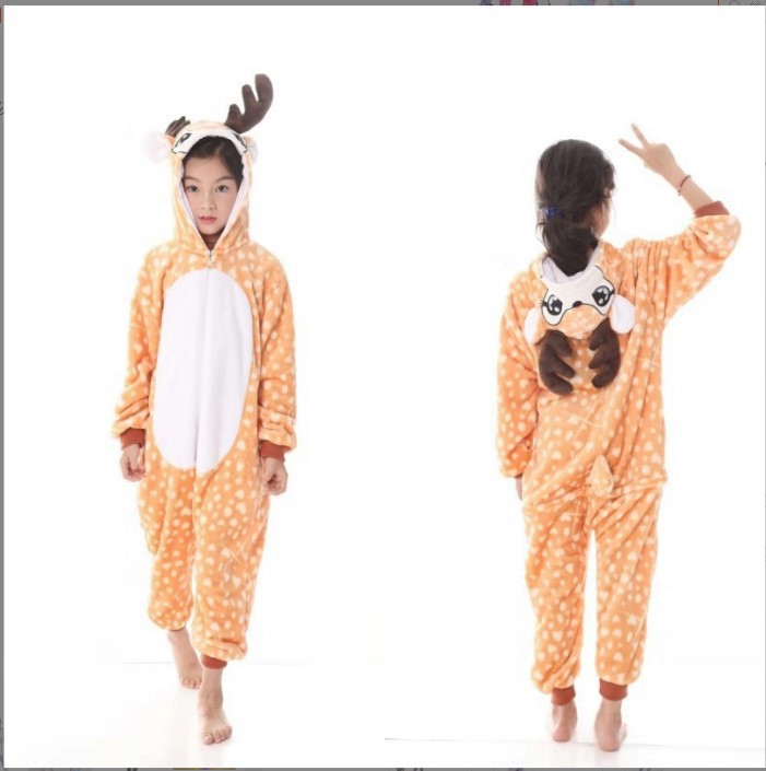 Children's Tigger Baby Baby Cartoon Animal One-Piece Pajamas Winter Flannel Children's Climbing Clothes Home Clothes