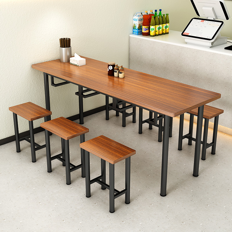 Комбинированный обеденный стол и стулья для фабричной столовой на 4, 6, 8 человек, прямоугольный простой обеденный стол для ресторана быстрого питания