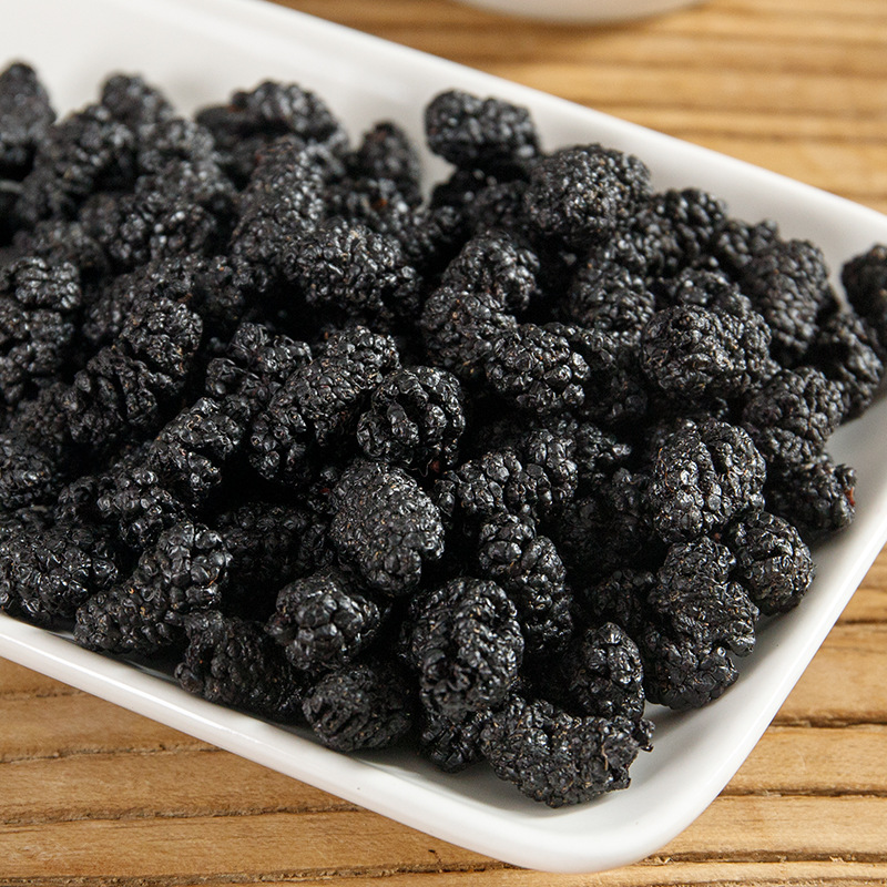 Canned Dried Mulberries, Black Mulberries, No-Wash Black Mulberries, Clean and Sand-Free Dried Mulberries, Ready-To-Eat Dried Mulberries for Tea, Large Dried Mulberries
