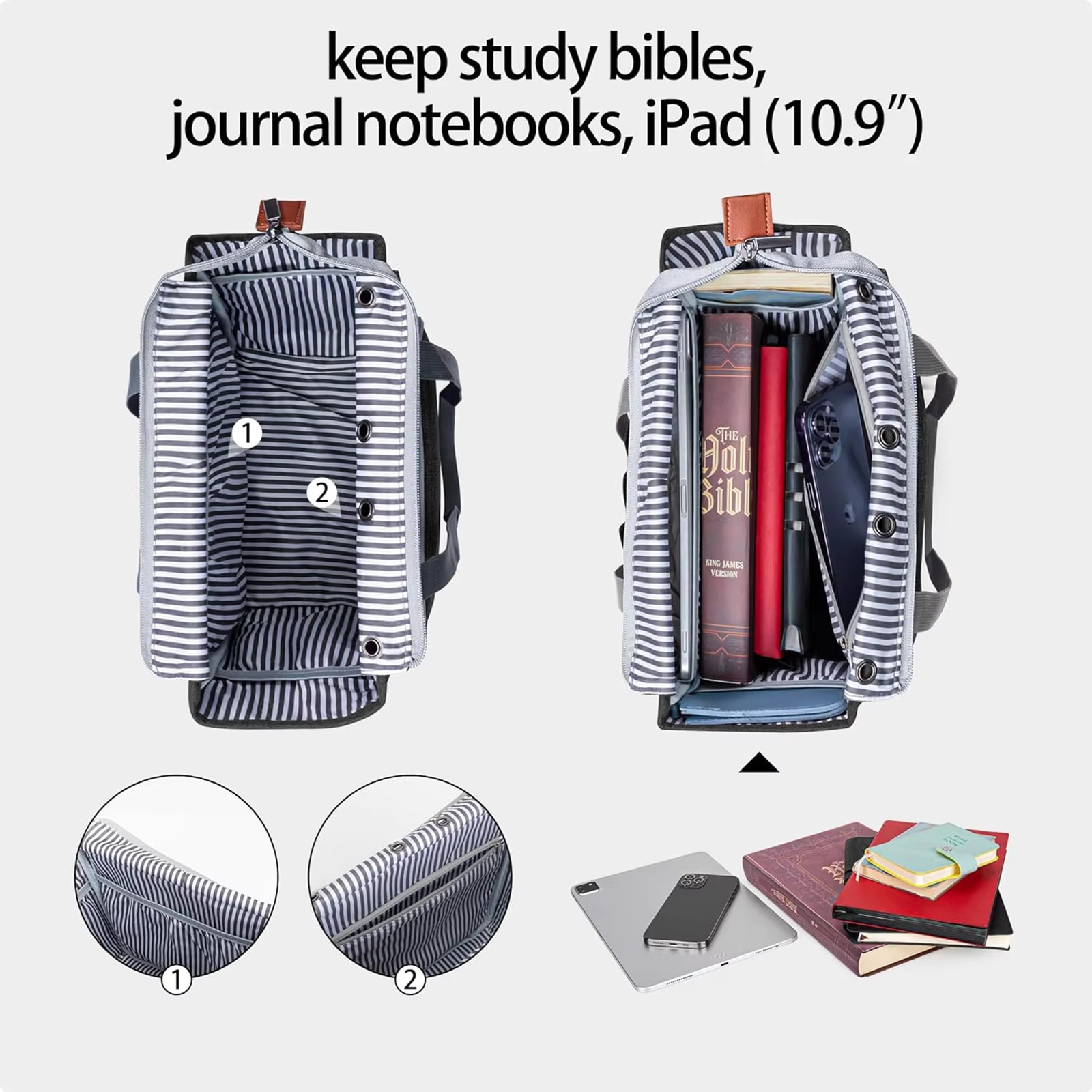 Large Size Learning Items Multi-Pockets Women Handbag Cover Carrying Bag Other