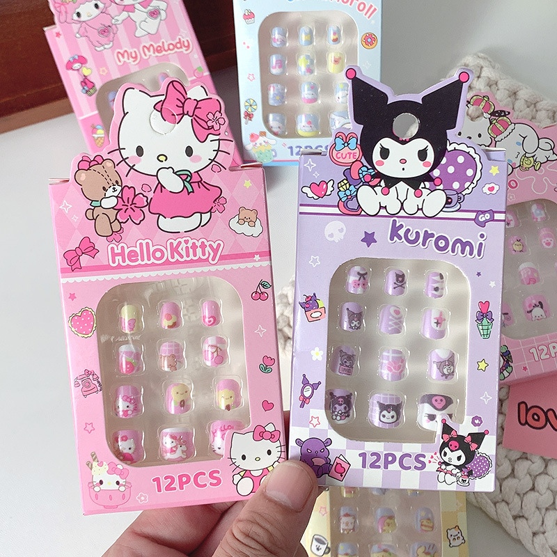 Kulomi Children's Nail Stickers Girl's Funny Nail Stickers Detachable Girl's Nail Stickers Sweet Cute Dressing Armor