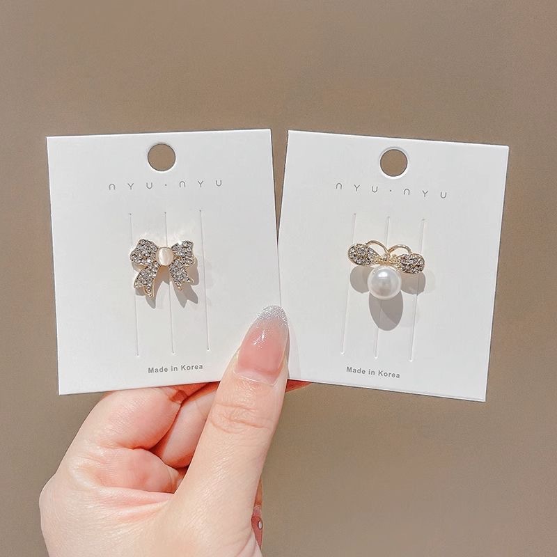 Bow Cat's Eye Brooch Female Cute Japanese Style Anti-Exposure Buckle Ins Trendy Personalized Pin Fixed Clothing Accessories
