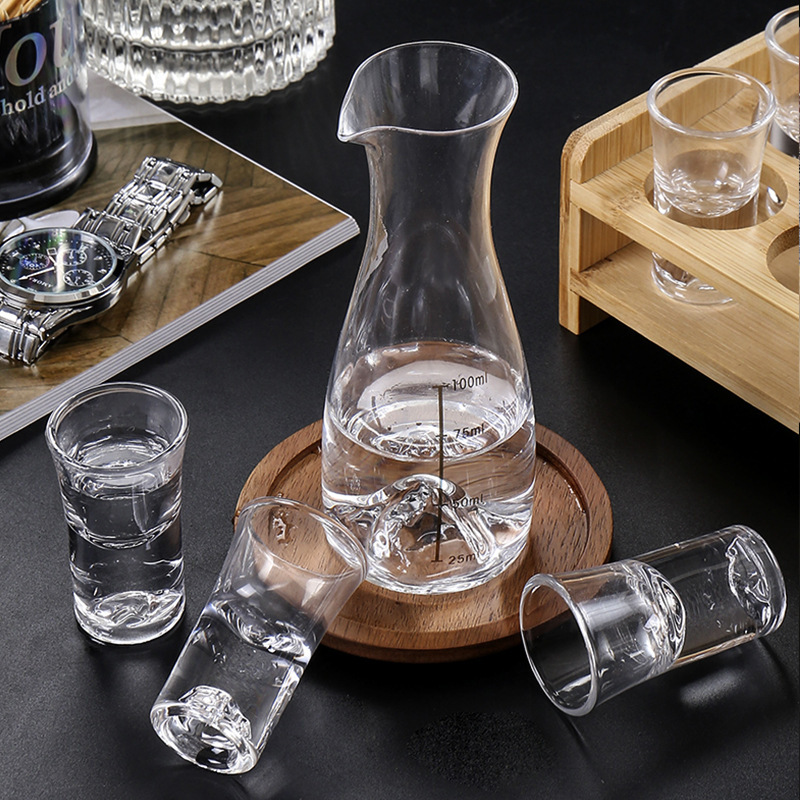 Household Creative Jinshan Crystal Glass Liquor Dispenser Thickeneded Liquor Chinese Gold-Painted Decanter Wine Dispenser