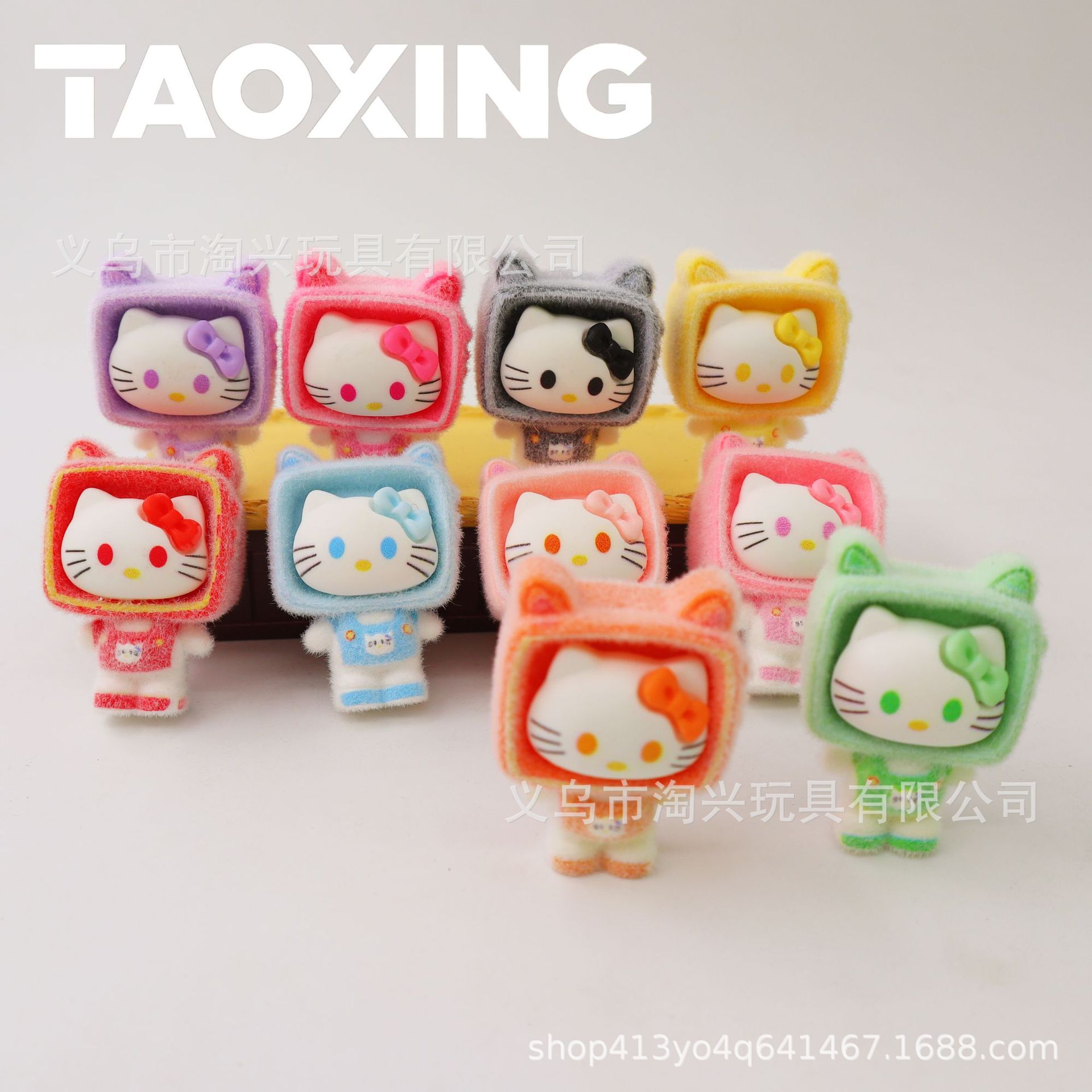 New Flocking Kt Tv Cartoon Cute Resin Office Ornaments DIY Jewelry Car Accessories Wholesale Ins Style