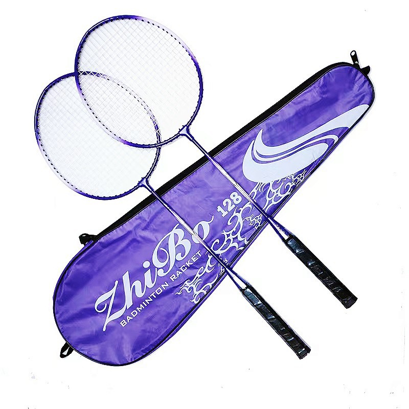 Foreign trade badminton racket two split alloy feather racket beginner student training racket manufacturer Zhibo 128