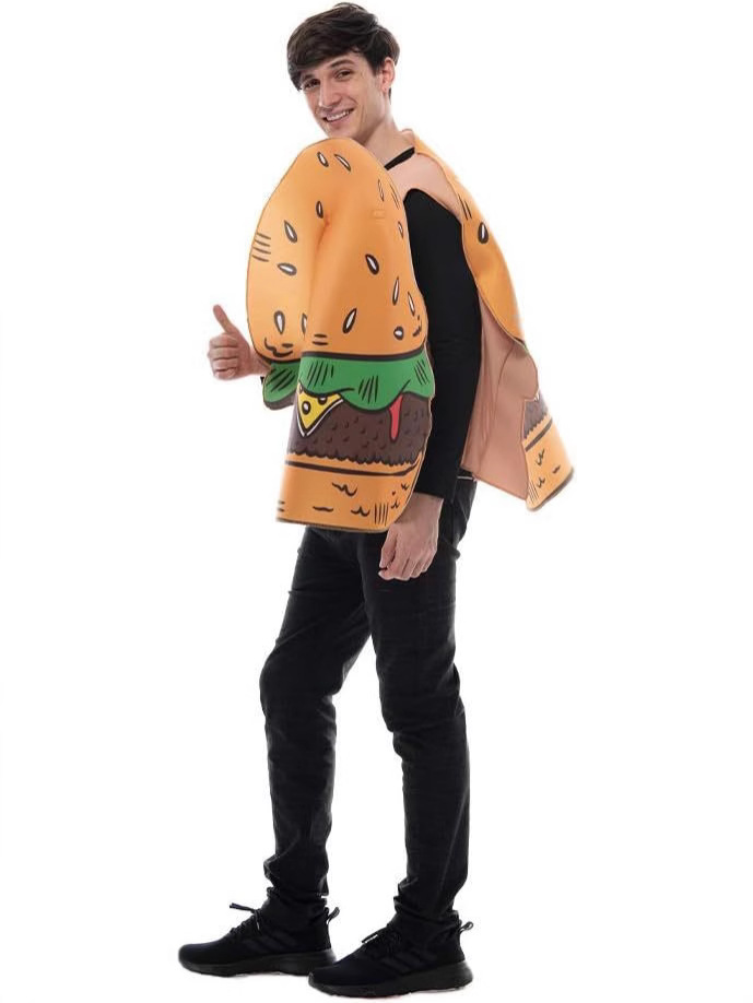 Factory in stock composite sponge play suit school activities sports party hamburger bar carnival atmosphere suit