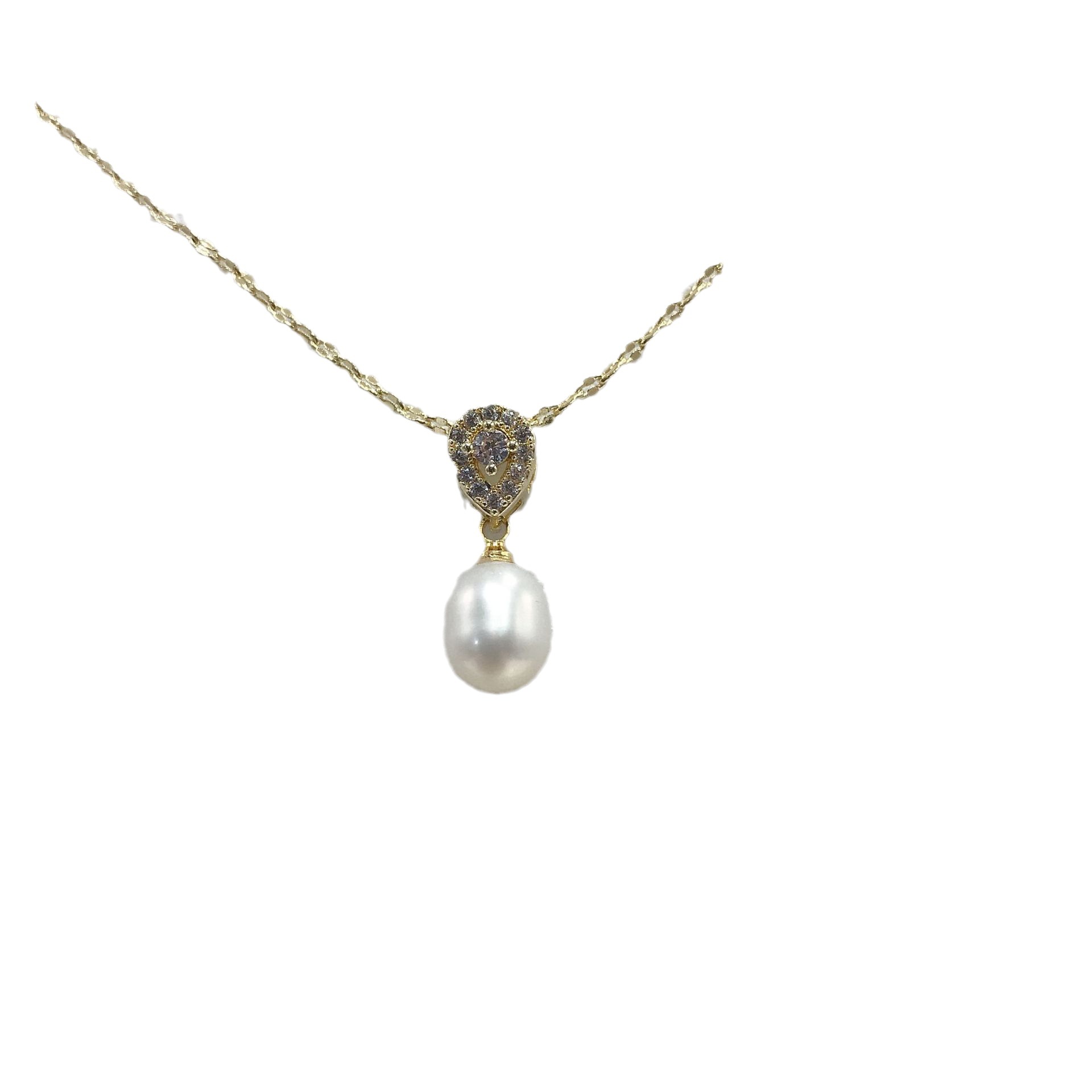 18K Gold-Injected High Color Retention Pearl Necklace Natural Freshwater Pearl Pendant Simple 8-Shaped Zhuji Pearl Pendant