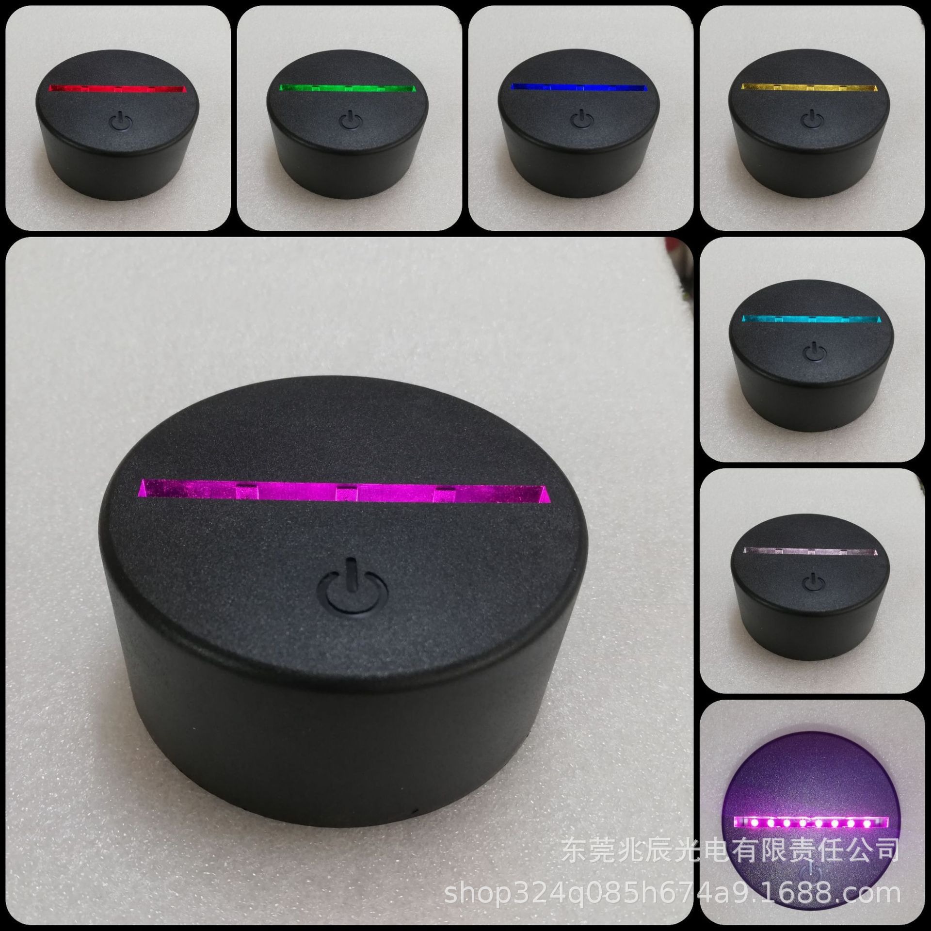 Source manufacturer 3d night light base usb three-color monochrome touch remote control colorful battery charging crack base