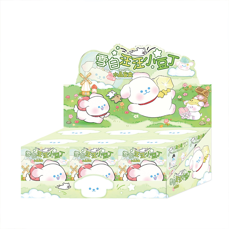 Natural Crystal Stone Snow White Puppy Blind Box Cartoon Line Puppy Desktop Ornaments Birthday Gift Wholesale