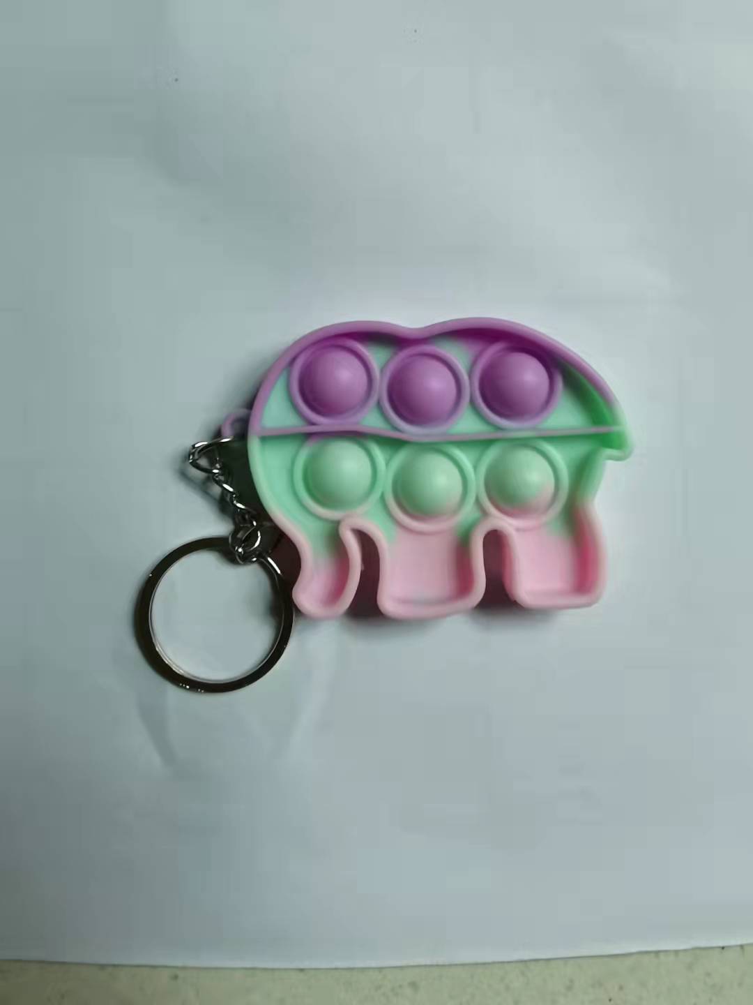 Cross-border color mini silicone keychain pendant decompression toy rodent pioneer finger bubble music