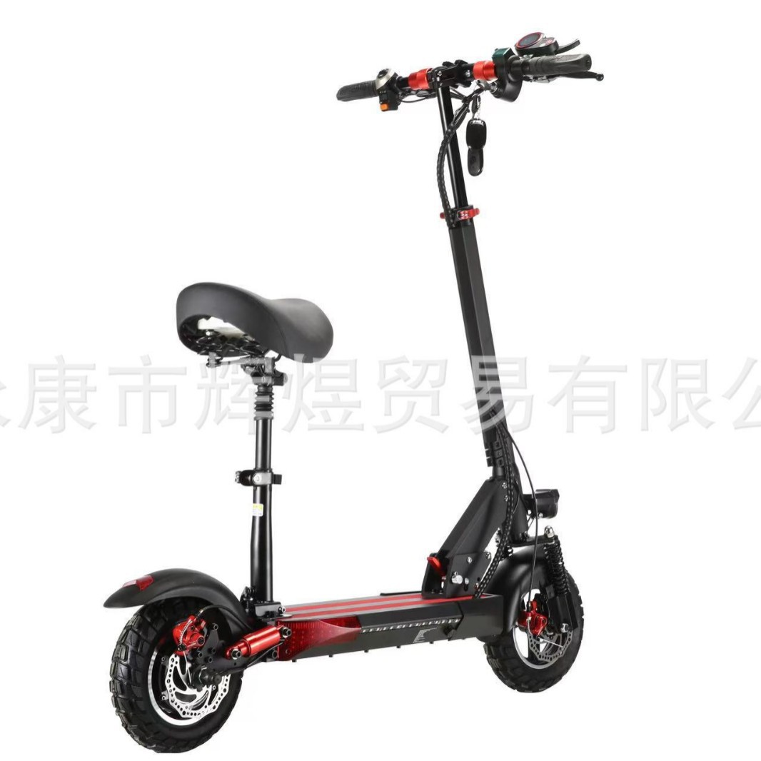 10 inch aluminum alloy wide tire scooter folding shock absorption scooter adult Harley off-road electric scooter