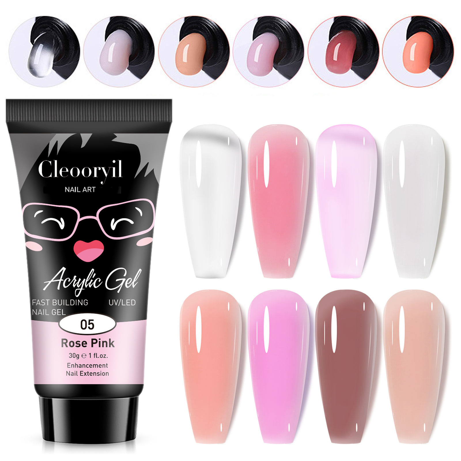 Cross-Border Manicure Extension Glue Uv Solid Paper-Free Tray Quick Extension Crystal Model Glue Nail Crystal Glue 15ml