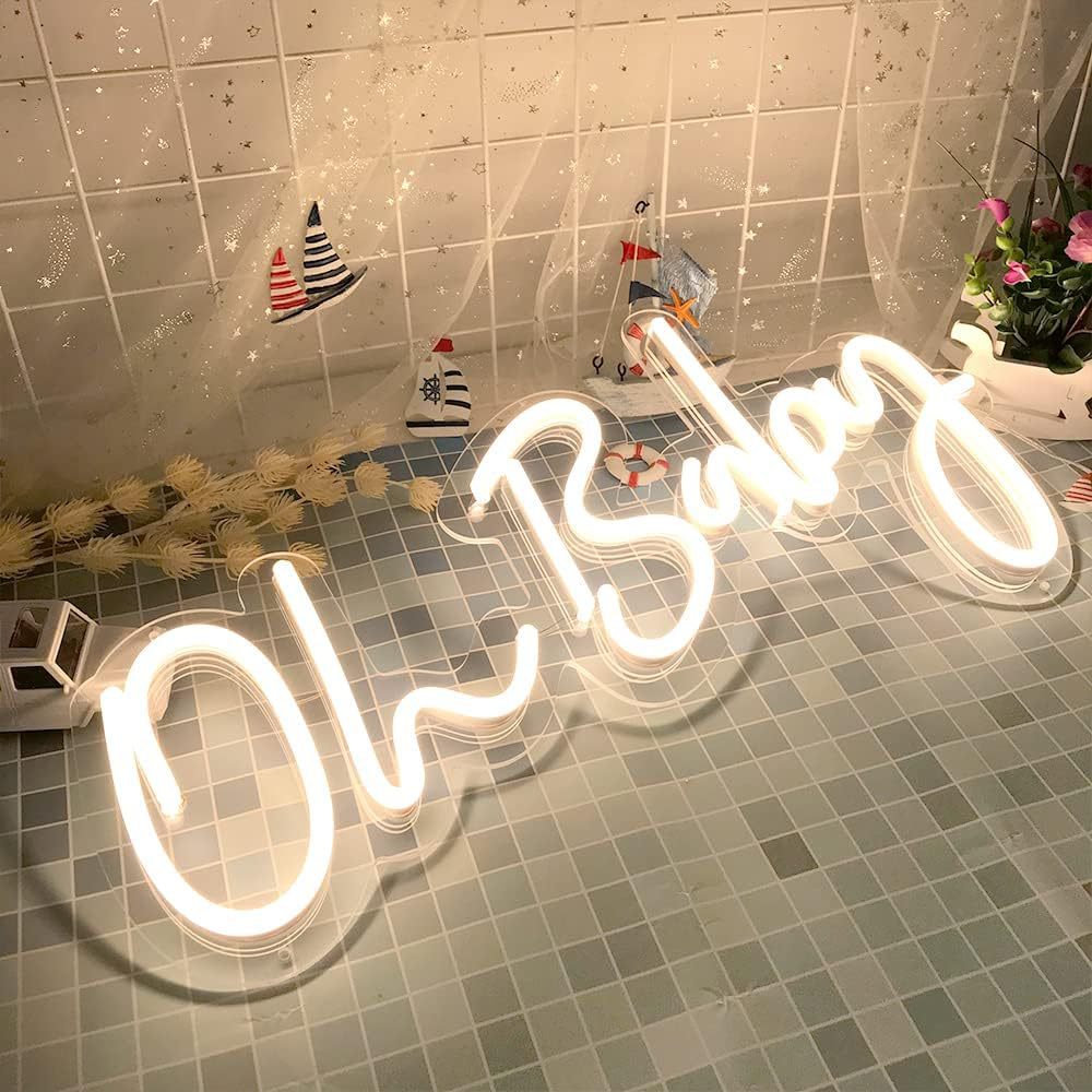 Happy Birthday Led Light Sign Letter Marryme Neon Light Holiday Ohbaby Luminous Word Proposal Decorative Light