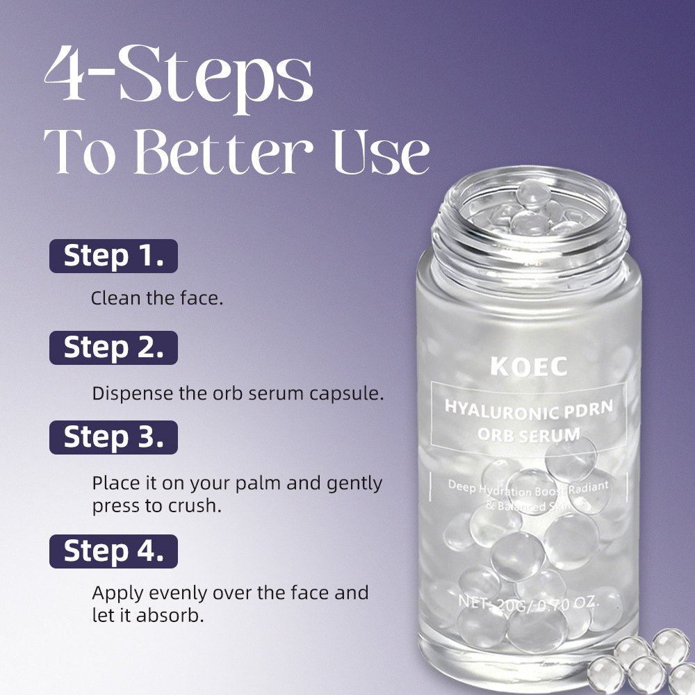 Koec Hyaluronic Acid Pdrn Spherical Particle Burst Water Essence Cross-Border Tk Popular Salmon Facial Essence Wholesale