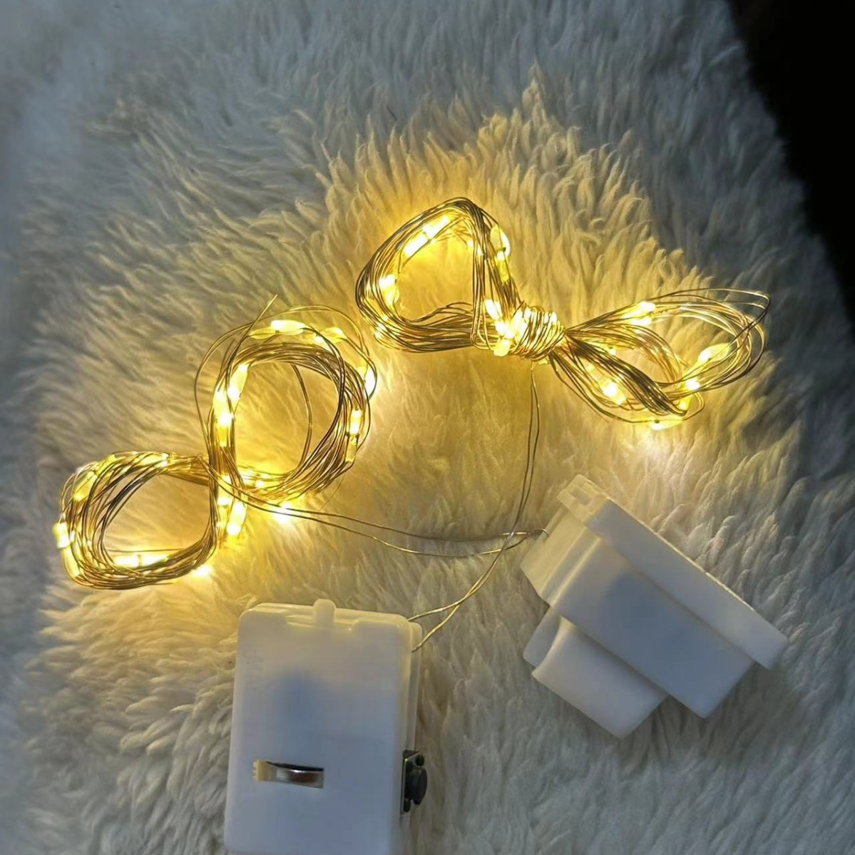 Led Small White Box String Lights Copper Wire Headband Decorative Lights Gift Box Flowers Christmas Lights Three-Level Dimming Outdoor Dimmable