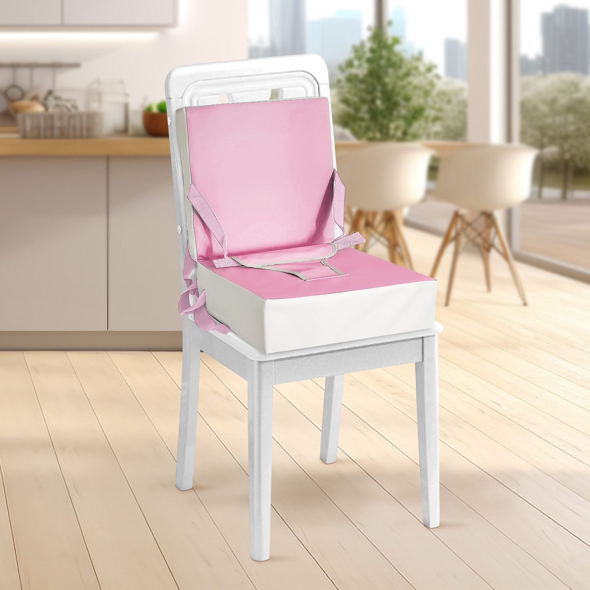 Cross-Border Selection of Baby Leather Booster Seat, Portable Seat for Children over 6 Months, Can Be Used as a Step Stool for Children to Wash Their Face