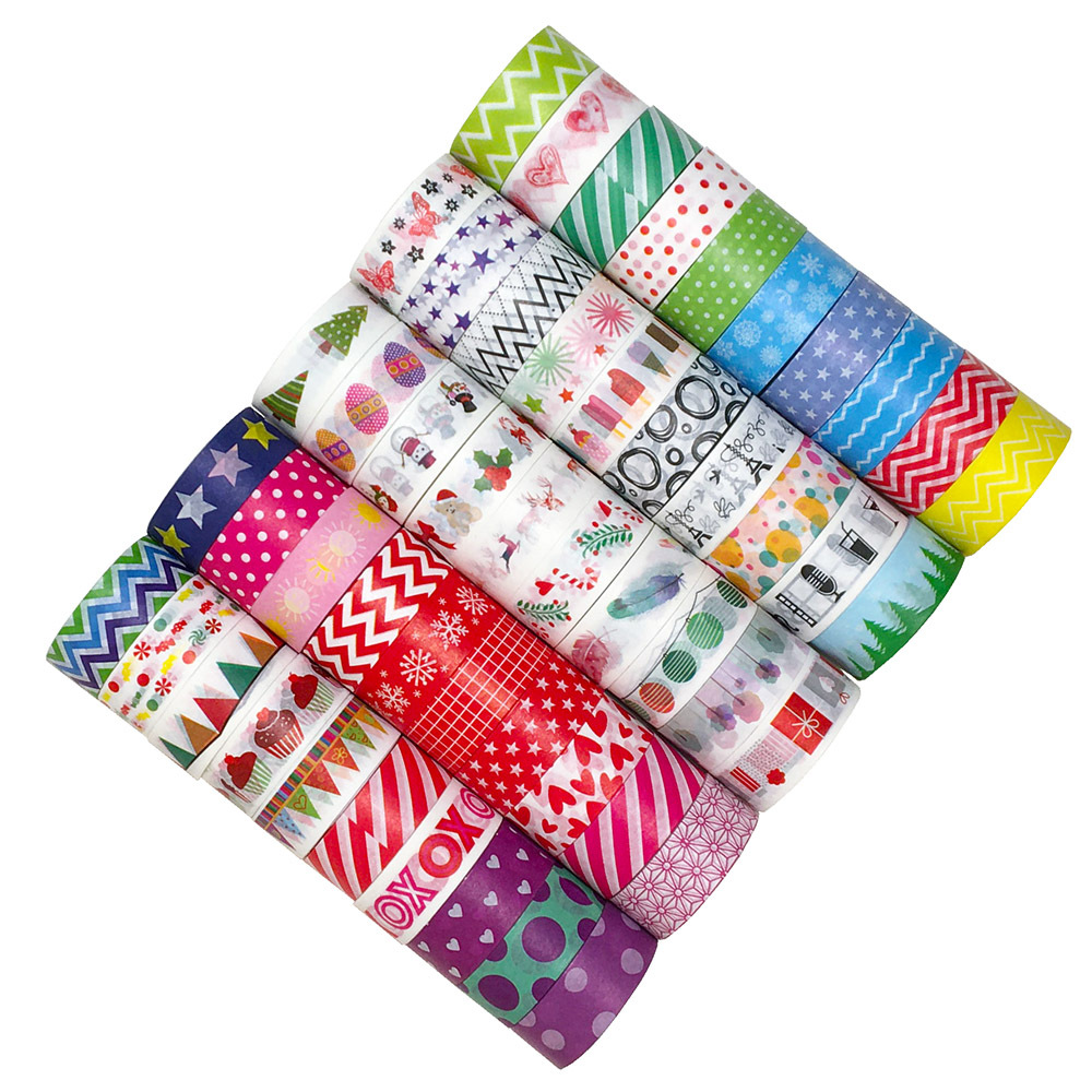 Manufacturer Wholesale Cross-Border Wholesale Colorfulful DIY Handbag Decoration Christmas Holiday Masking Washi Tape 3m