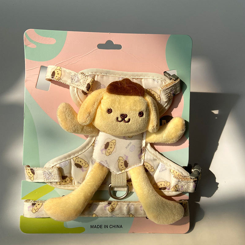 Pet Chest Strap Traction Rope Adjustable Plush Cartoon Doll Small Dog Dog Pull Rope Vest Dog Walking Rope
