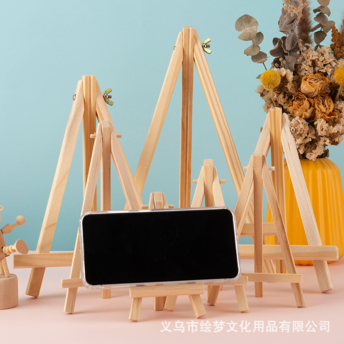 Small Easel Triangle Stand Pine Mini Small Easel Wooden Desktop Stand Display Stand Mini Mobile Phone Tablet Stand