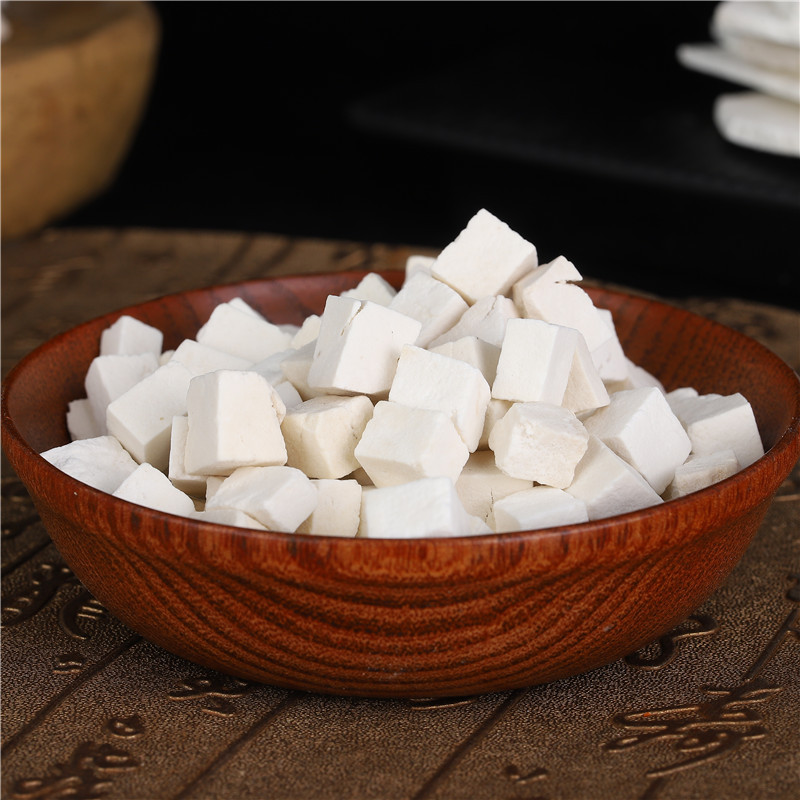 Anhui High-Quality Poria Diced 500g Sun-Dried Hand-Selected Zhongxin Baiding Mountain Chinese Herbal Medicine Planting Base Manufacturer Wholesale