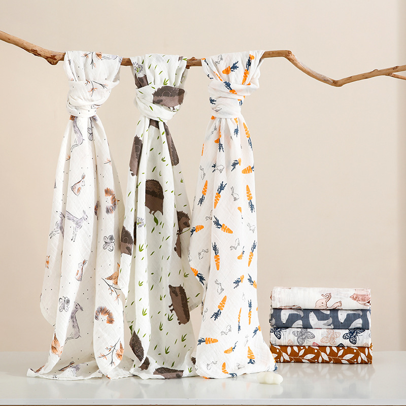 Amazon Musilin Pure Cotton Gauze Swaddle Kidsren's Bath Towel Newborn Swaddling Towel Ins Cross-Border Baby Swaddle