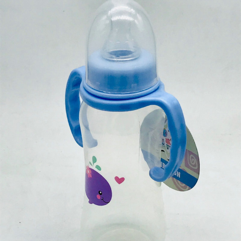 Factory pp with handle label mouth bottle 240ml 250MLPP plastic bottle baby supplies wholesale