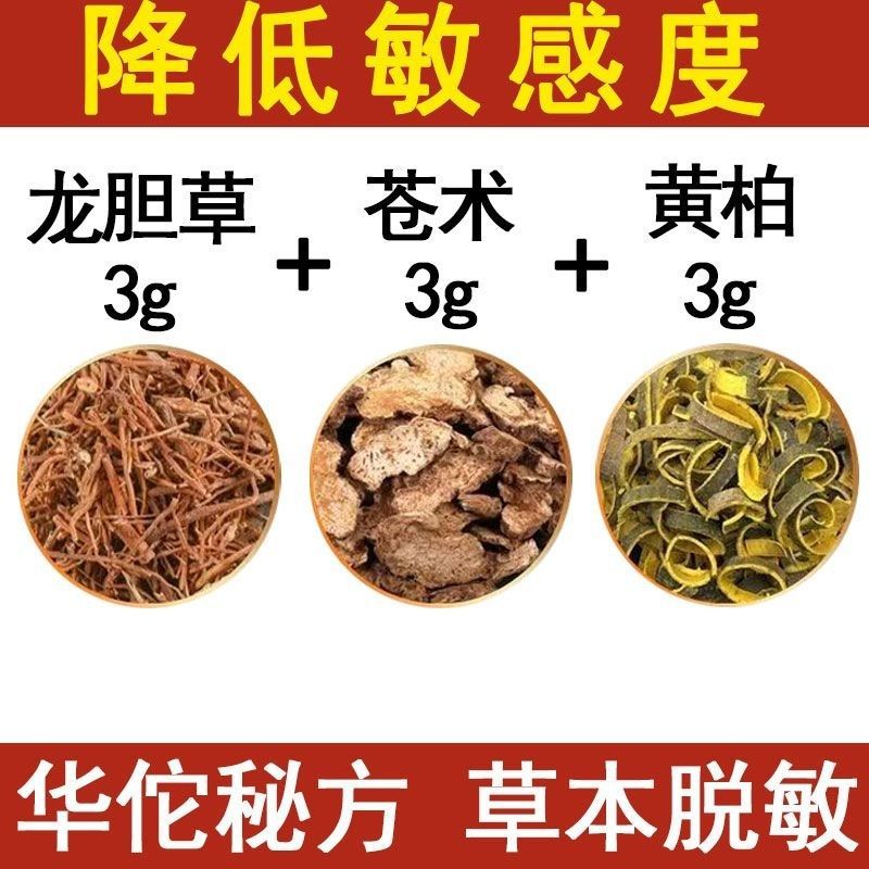 Atractylodes, Gentian, and Phellodendron Tea - Authentic Chinese Herbal Medicine Atractylodes, Gentian, and Phellodendron for Brewing Tea