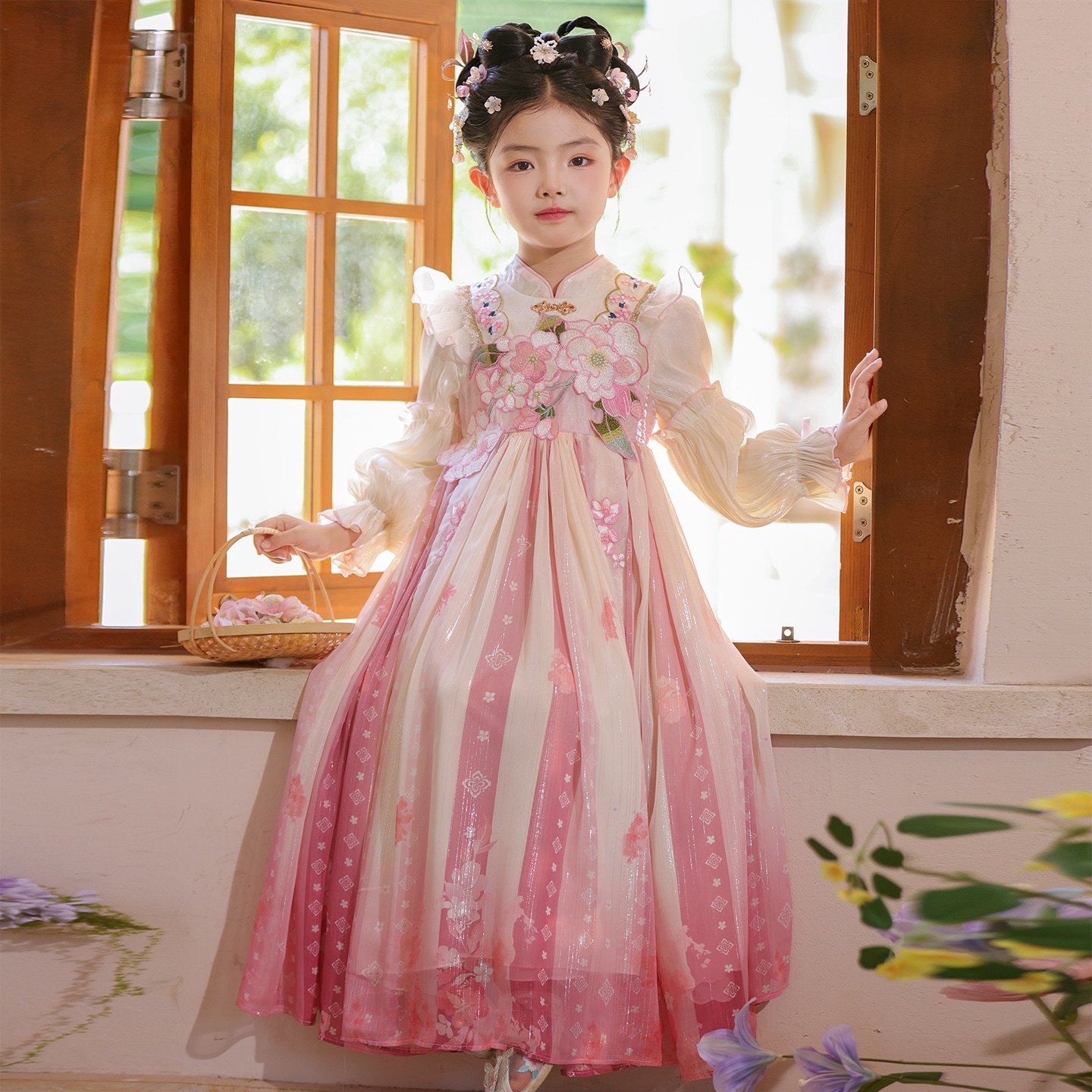 Girls Han Dynasty Autum Chinese Style 2025 New Super Fairy Costume Kidsren's Skirt Girl Ancient Style Princess Dress