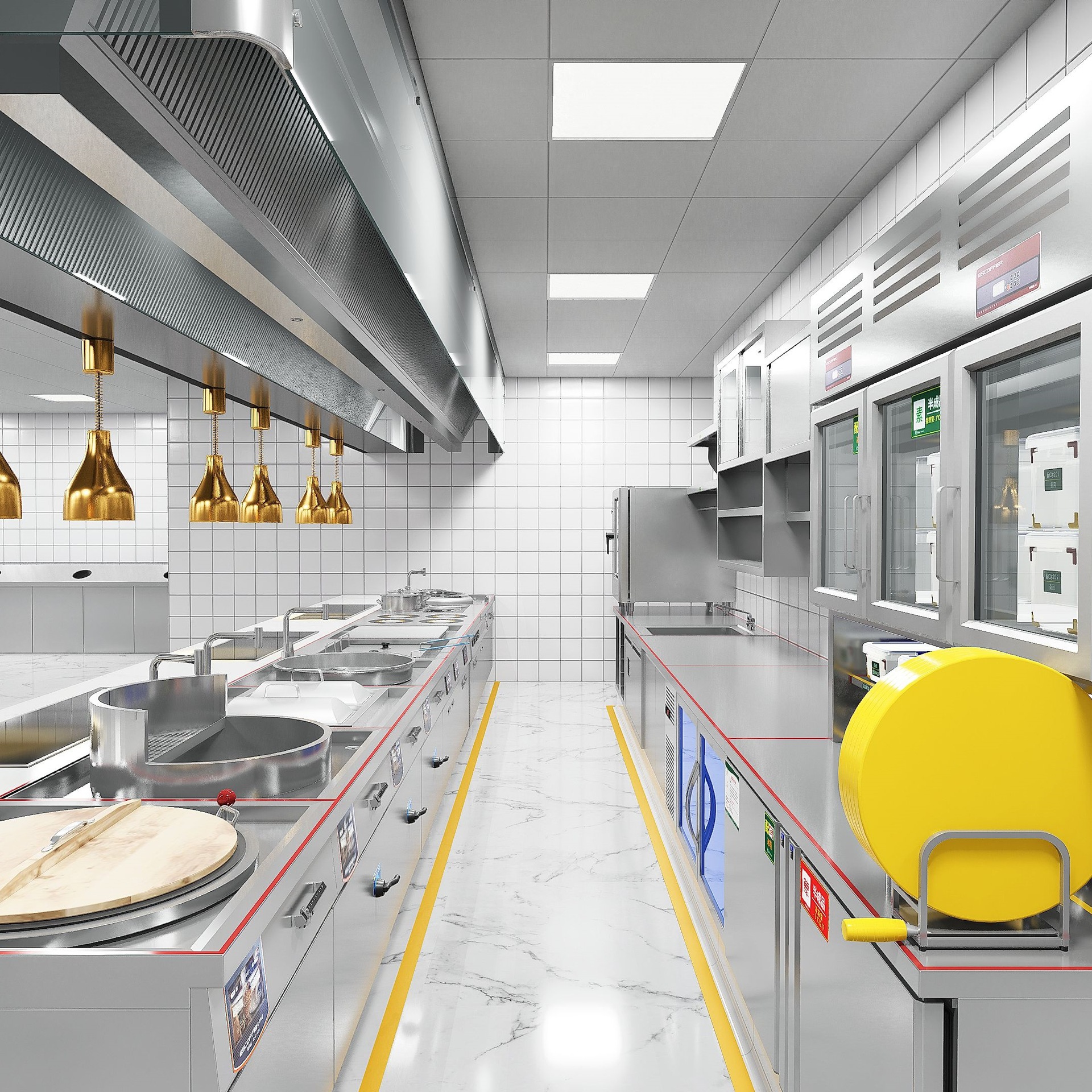 One-Stop Kitchen Engineering Complete Set of Commercial Kitchen Hotel School Private Kitchen Stainless Steel Kitchen Equipment Engineering